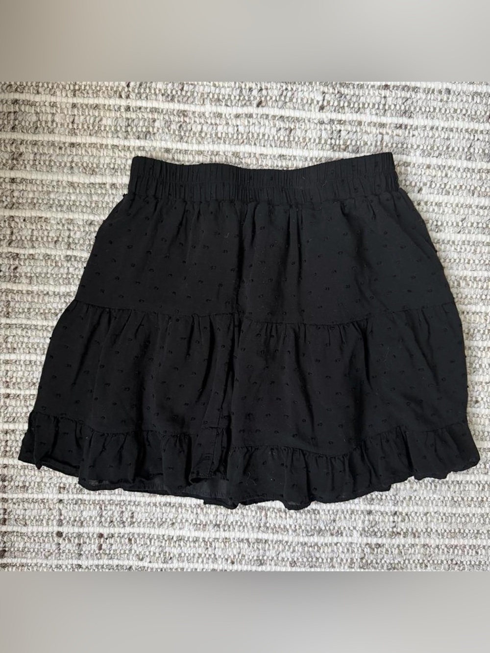 Black Tiered Ruffled Skirt -Small